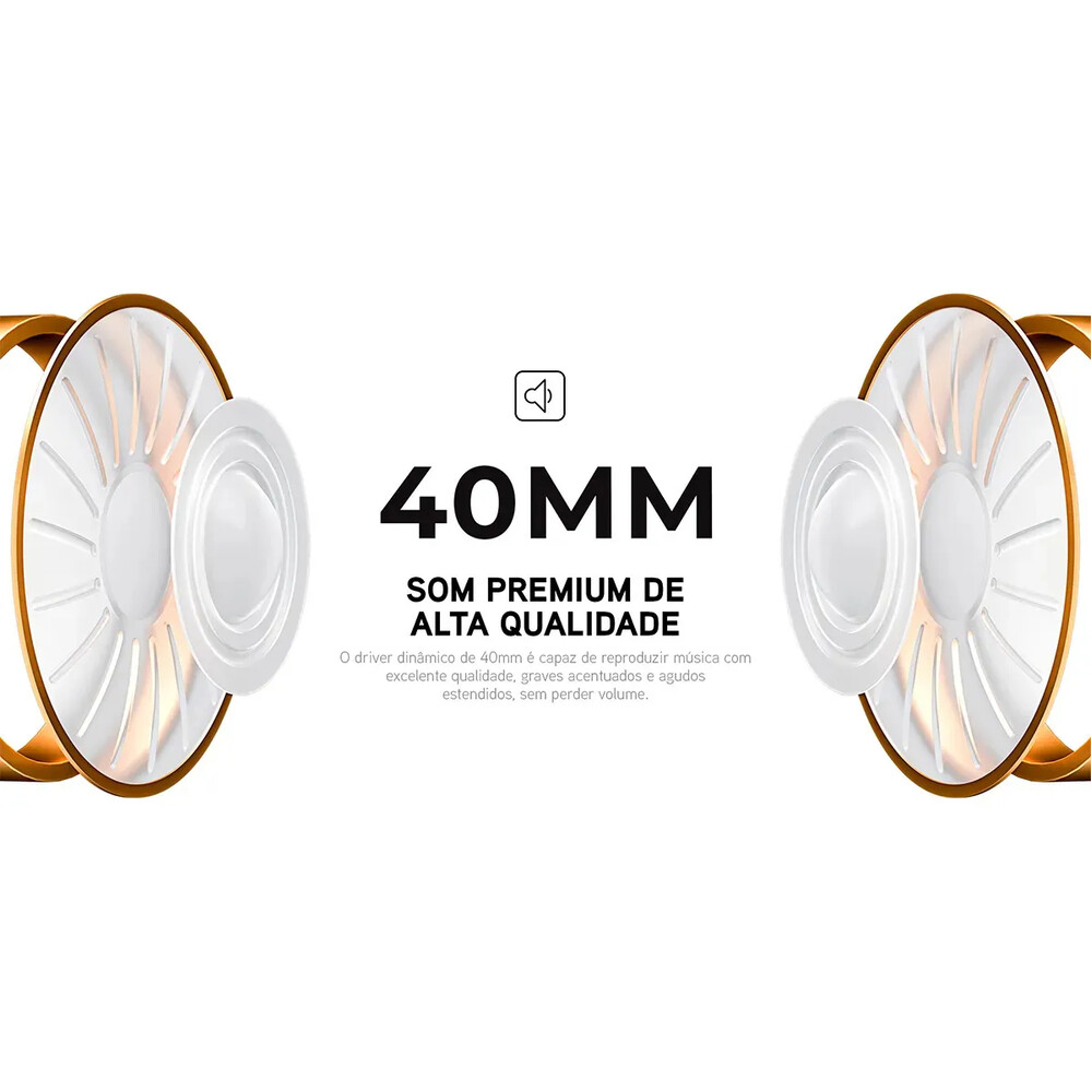 Fone De Ouvido Headphone Dapon H02D Bluetooth 5.1 Over-ear 22h Preto