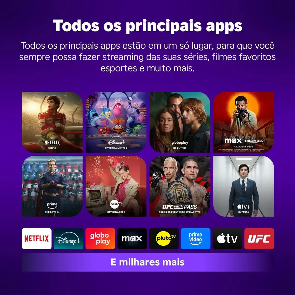 Roku Streaming Stick 2025 Para Tv Hd/fhd Controle Por Voz Preto De Voz 3ª geração 3840BR