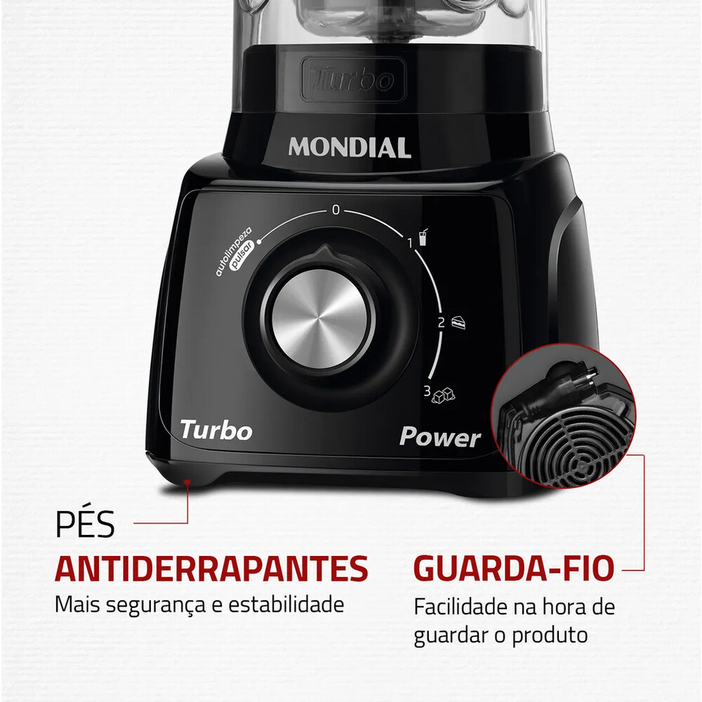 Liquidificador Turbo Power Mondial 550W - L-99 FB